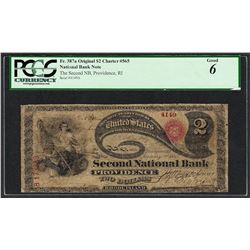 Original Lazy Deuce $2 Second NB of Providence, RI CH#4149 National Note PCGS Go