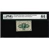 Image 1 : 1862 Ten Cents First Issue Fractional Note Fr. 1242 PMG Choice Uncirculated 64EP
