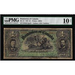 1897 $1 Dominion of Canada Note DC-12 PMG Very Good 10 Net