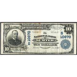 1902 $10 The NB of Sumter, SC CH# 10670 National Currency Note