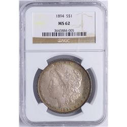 1894 $1 Morgan Silver Dollar Coin NGC MS62