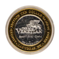 .999 Fine Silver The Venetian Las Vegas, Nevada $10 Limited Edition Gaming Token