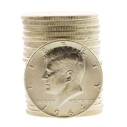 Roll of (20) Brilliant Uncirculated 1964 Kennedy Half Dollar Coins
