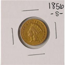 1856-S $3 Indian Princess Head Gold Coin