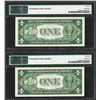 Image 2 : Lot of (2) Consecutive 1935D $1 Silver Certificate Notes PMG Gem Uncirculated 66