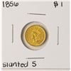 Image 1 : 1856 Slanted 5 $1 Indian Princess Head Gold Dollar Coin