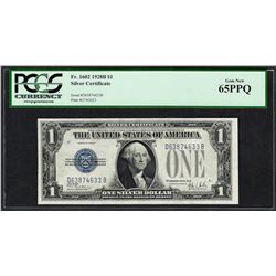 1928B $1 Funnyback Silver Certificate Note Fr.1602 PCGS Gem New 65PPQ