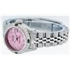 Image 6 : Rolex Ladies Stainless Steel Pink Diamond & Emerald Datejust Wristwatch