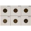 Image 1 : Set of 1873-1879 (No 1877) Indian Head Cent Coins