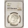 Image 1 : 1887 $1 Morgan Silver Dollar Coin NGC MS64