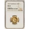 Image 1 : 1921-P Australia Sovereign Gold Coin NGC MS62