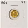 Image 1 : 1851 $1 Liberty Head Gold Dollar Coin