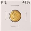 Image 1 : 1912 $2 1/2 Indian Head Quarter Eagle Gold Coin