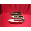 Image 1 : Vintage Langcraft Toy Outboard Motor Plus 3 other boats