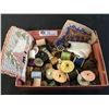 Image 1 : Box full of Old Buttons and Sewing Items