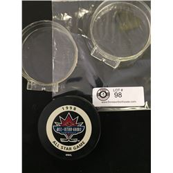 1998 NHL Game Puck in Protective Case