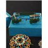 Image 2 : Jewelry lot includes Jade Fish Cufflinks.