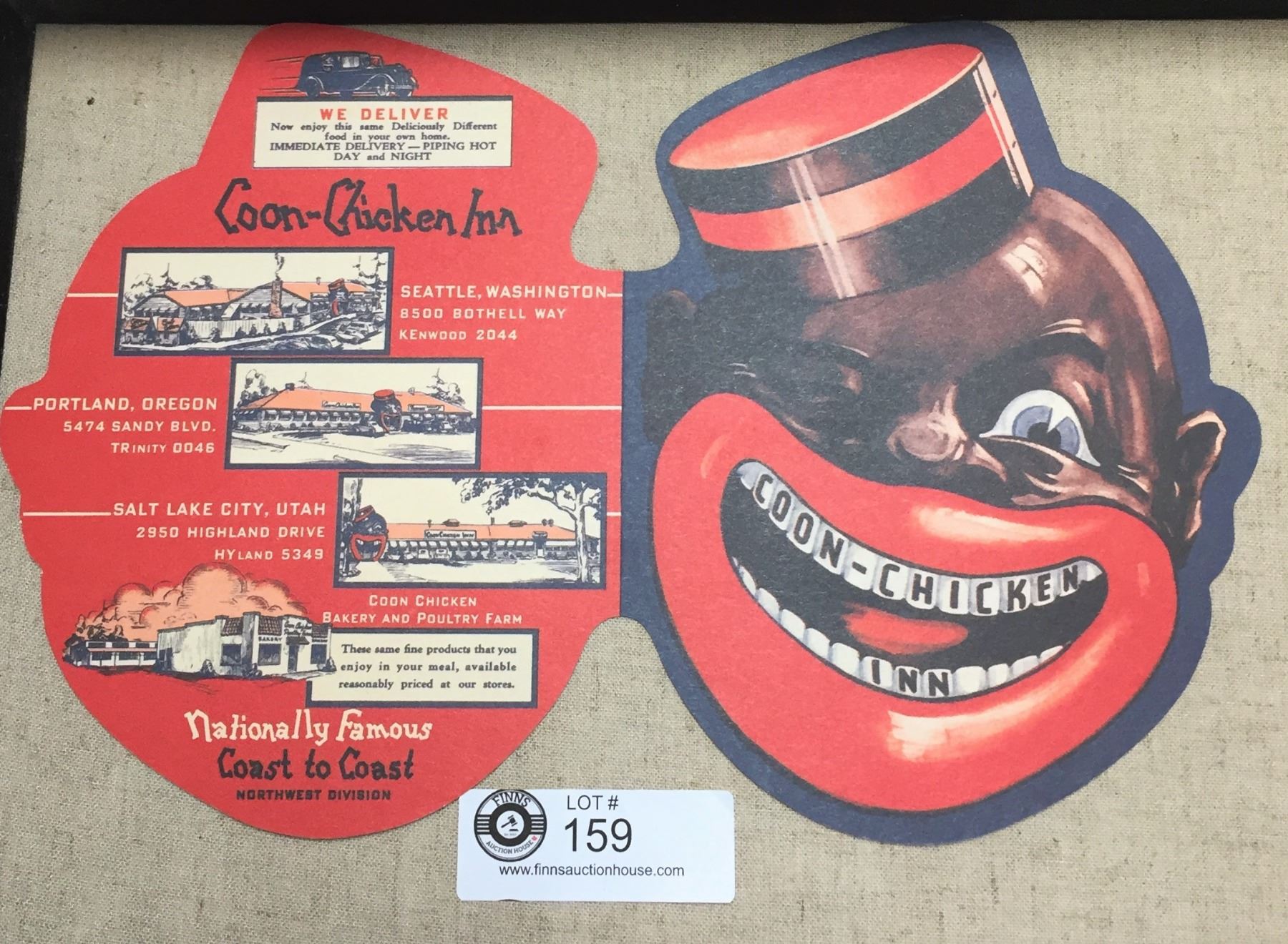 Vintage Coon Chicken Inn Menu
