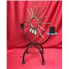 Image 2 : Wrought Iron Candle Holders. Sun Motiff