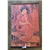 Image 2 : Vintage Chinese Advertising Poster with Metal Ends 20.5" x 30"