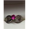 Image 2 : Sterling Silver Ring with Red Stone.Size 7