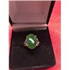 Image 2 : Silver Ring with Jade Stone.? size 6