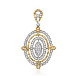 18k Two Tone Gold 0.66CTW Diamond Pendant, (SI1-SI2/G-H)