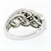 Image 7 : Solid 14k White Gold .75 ctw Channel Set Baguette Cut Diamond Open Swirl Band Ri