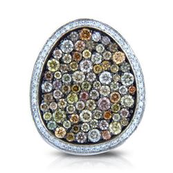 14k White Gold  2.58CTW Diamond and Multicolor Dia Pendant