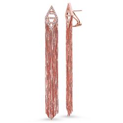 14K Rose Gold 0.63CTW Diamond Earrings, (SI1/F-G)