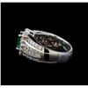 Image 3 : 14KT White Gold 1.41 ctw Emerald and Diamond Ring