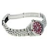 Image 8 : Rolex Ladies Stainless Steel Diamond Lugs & Ruby Datejust Wristwatch