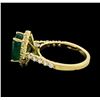 Image 3 : 3.37 ctw Emerald and Diamond Ring - 14KT Yellow Gold