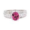 Image 2 : 2.56 ctw Pink Tourmaline And Diamond Ring - 18KT White Gold