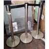 Image 1 : 3 CROWD CONTROL STANCHIONS - CHROME