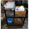 Image 1 : ROLLING WORK BENCH LOADED W/BINS & BOXES MISC. HARDWARE ETC