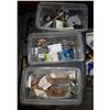 Image 2 : ROLLING WORK BENCH LOADED W/BINS & BOXES MISC. HARDWARE ETC
