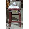 Image 1 : VINTAGE RED WOOD STOOL - MOVIE PROP
