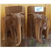 Image 1 : PAIR OF CARVED WOOD ELEPHANT BOOK ENDS