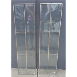 PAIR BEVELLED GLASS WINDOWS UNFRAMED