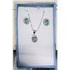 Image 1 : STERLING SILVER BLUE TOPAZ NECKLACE & EARRING SET