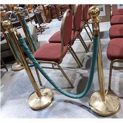 PAIR BRASS ROPE STANCHIONS