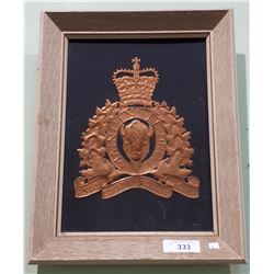 FRAMED COPPER EMBOSSED RCMP LOGO