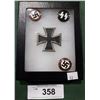 Image 1 : FOUR WWII NAZI PINS - REPRODUCTION IN DISPLAY BOX