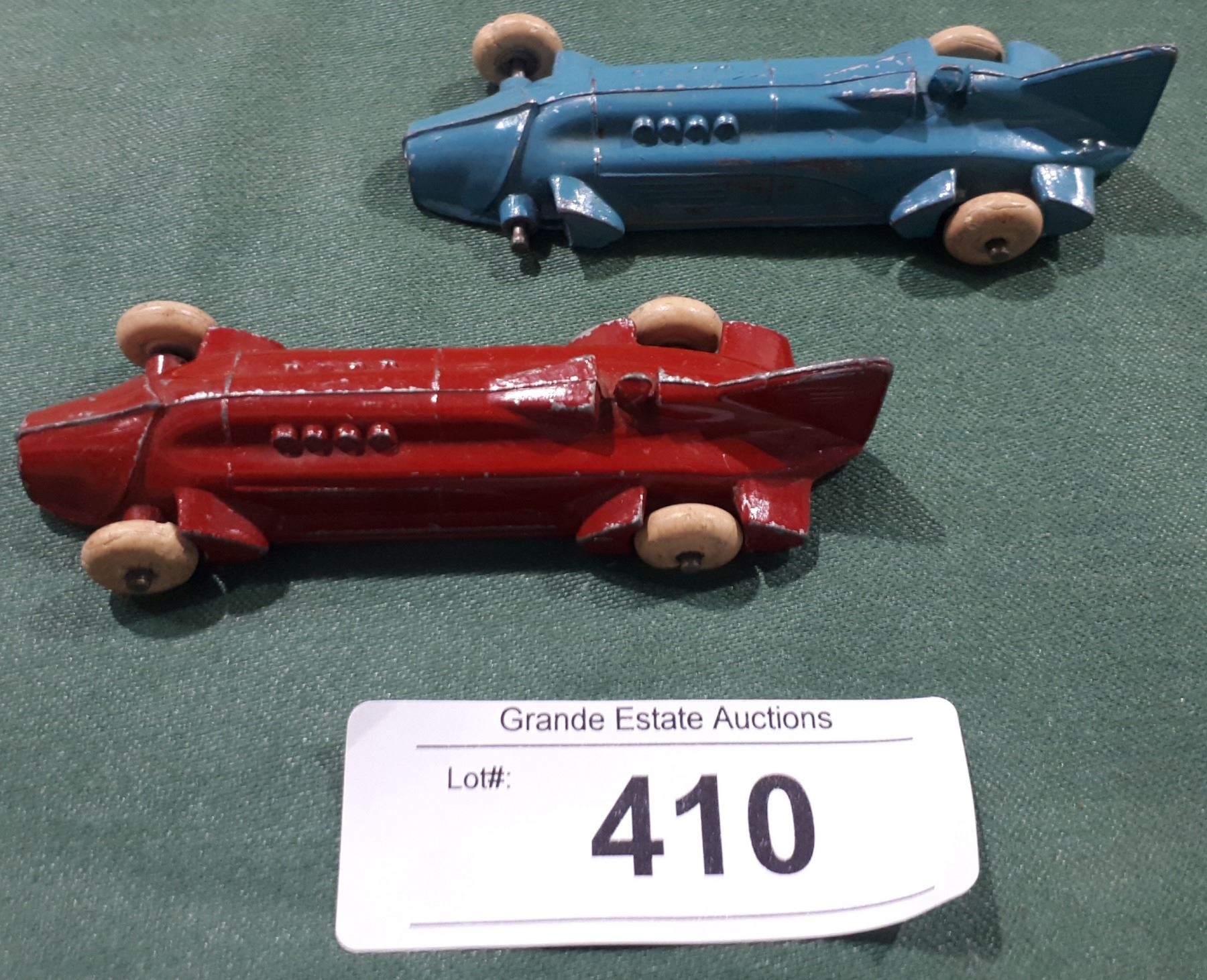 TWO VINTAGE DIE CAST SPEED RACER CARS