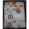 Image 2 : COLLECTION OF 6 WWII NAZI PINS IN DISPLAY BOX - REPRODUCTION