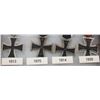Image 2 : FOUR WWII NAZI SECOND CLASS IRON CROSS MEDALS 1813, 1870, 1914, 1939- REPRODUCTION
