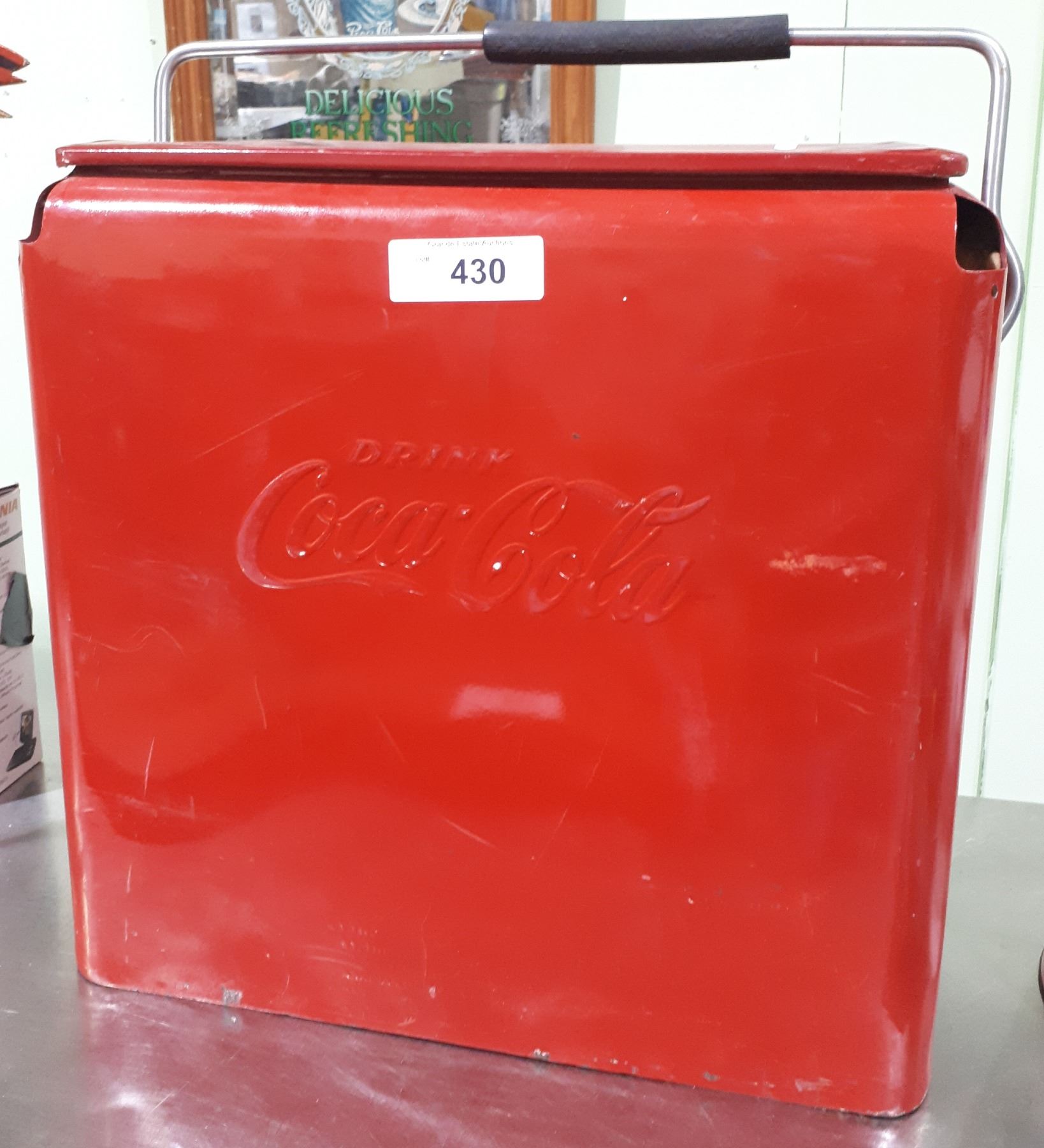 Comp Cola Part VINTAGE COCA COLA COOLER (PARTS INSIDE)