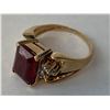 Image 2 : Ladies 10KT Gold Emerald Cut 5.46 carat Ruby Solitaire ring with diamonds. (19-SH1101). Appraisal Ce