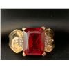 Image 5 : Ladies 10KT Gold Emerald Cut 5.46 carat Ruby Solitaire ring with diamonds. (19-SH1101). Appraisal Ce
